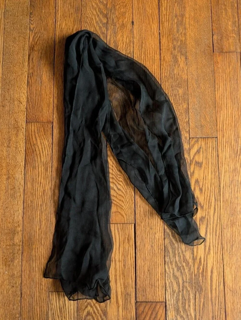 Vintage Black Silk Scarf